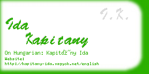 ida kapitany business card